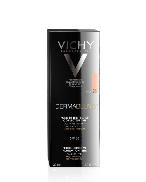 Vichy Dermablend Fond de Teint Fluide Correcteur SPF35 Tous Types de Peaux 25 NUDE | 30ml