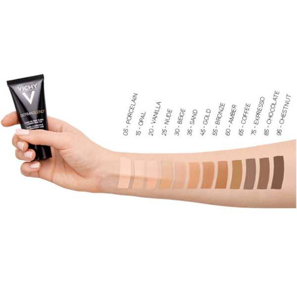 Vichy Dermablend Fond de Teint Fluide Correcteur SPF35 Tous Types de Peaux 25 NUDE | 30ml