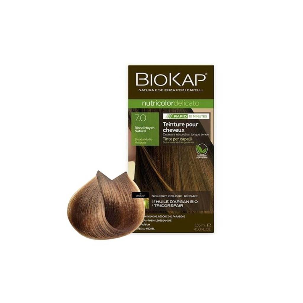 BIOKAP Nutricolor Delicato  7.0 Blond Moyen Naturel (140 ml)