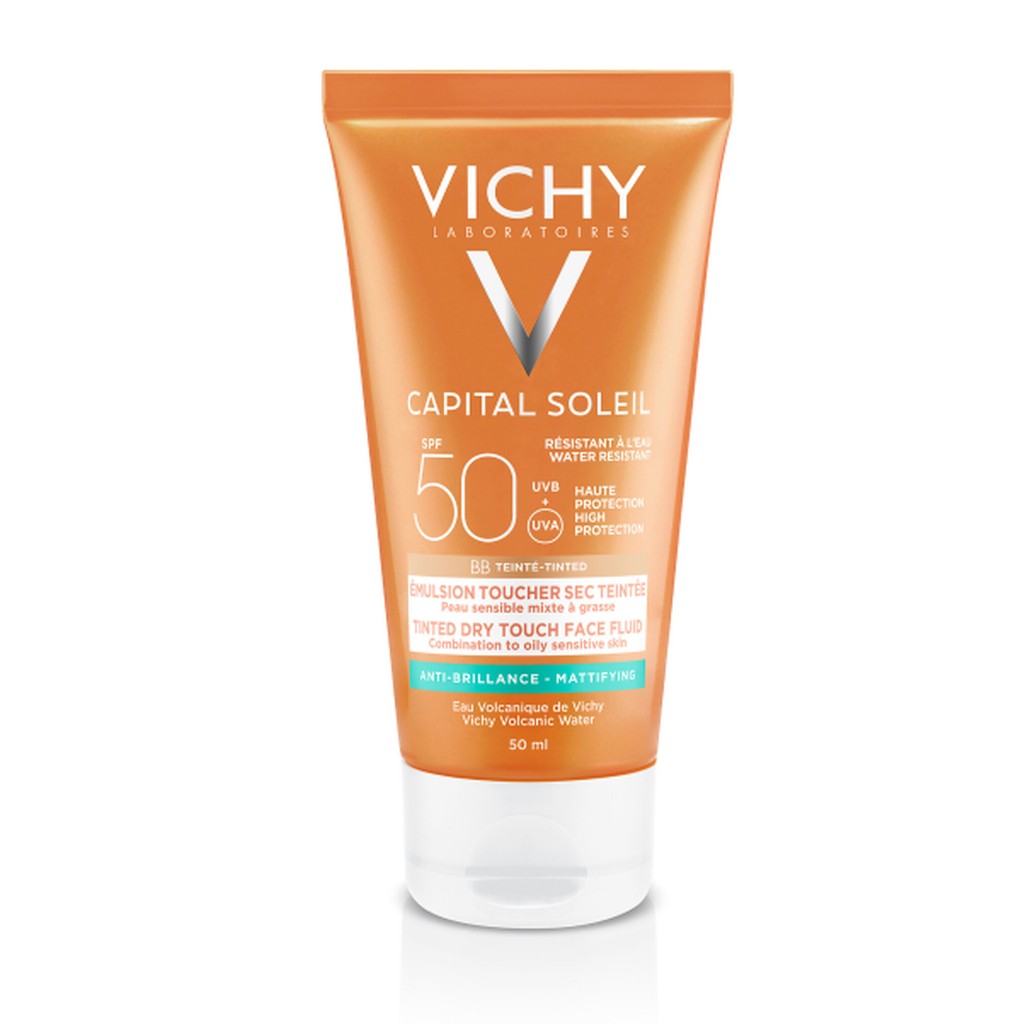 Vichy Capital Soleil BB Émulsion Toucher Sec Teintée SPF50 Peau Sensible Mixte à Grasse | 50ml