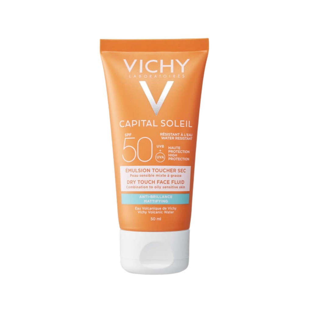 Vichy Capital Soleil Émulsion Anti-Brillance Toucher Sec SPF50 Peau Sensible Mixte à Grasse | 50ml