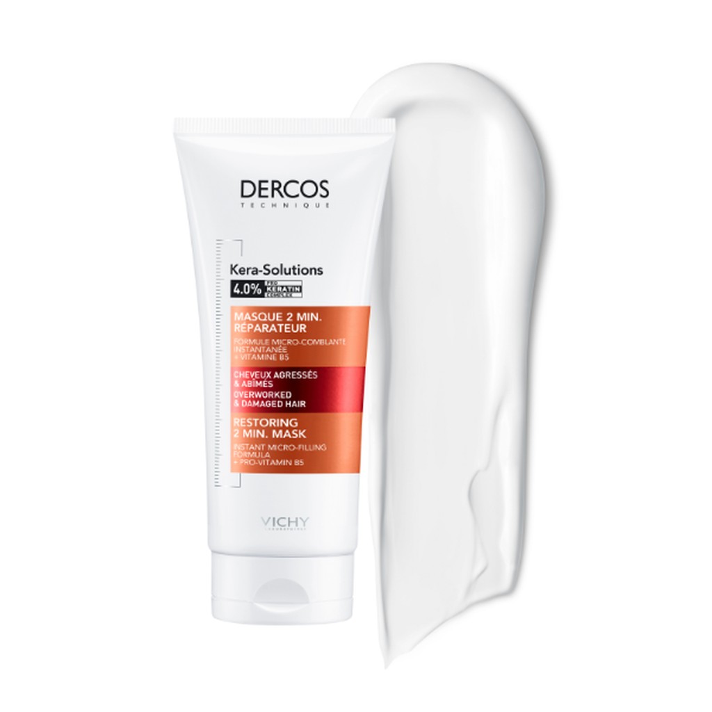 Dercos Kera-Solutions 4% Masque 2min. Réparateur Cheveux Secs et Abîmés | 200ml