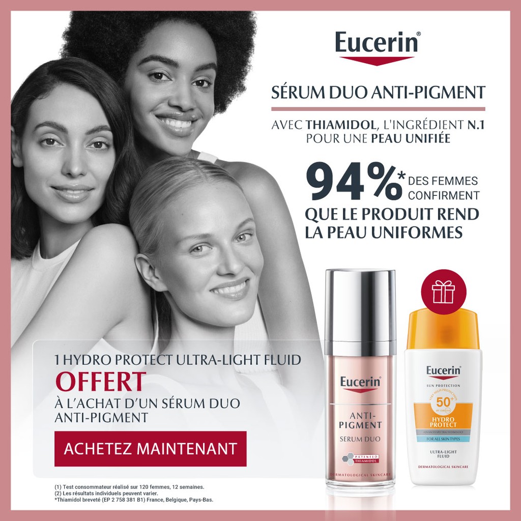 Pack eucerin serum duo + crème solaire Hydro protect
