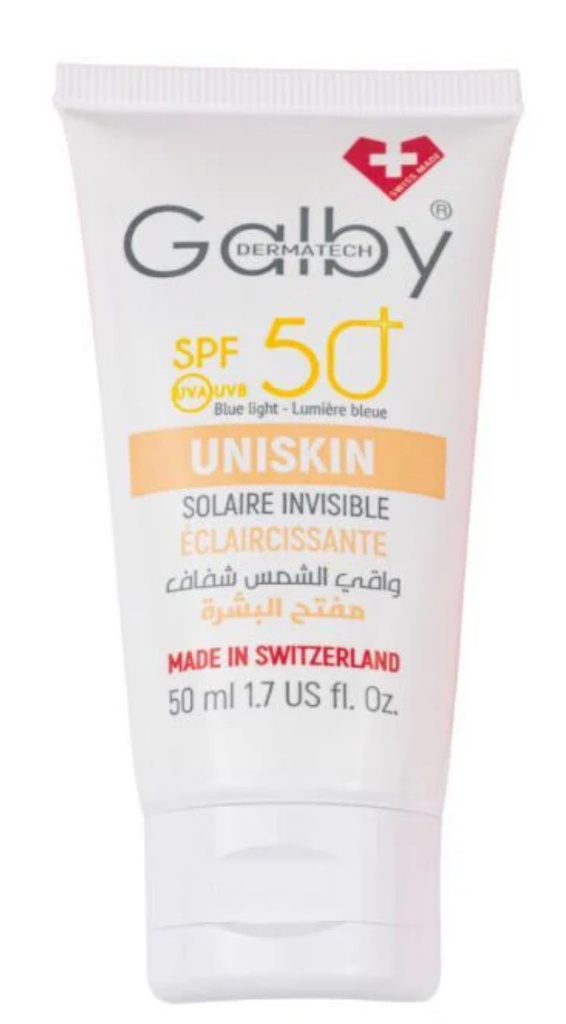 Galby Dermatech UNISKIN Crème Solaire Éclaircissante SPF 50+