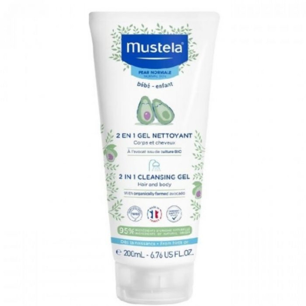 Mustela Gel Nettoyant 2 en 1 Bébé à l'avocat BIO l 200 ml