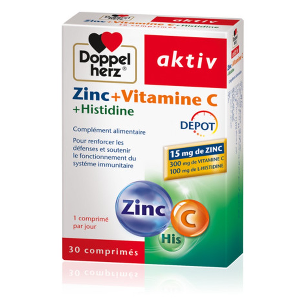 Doppelherz Aktiv Zinc + Histidine + aktiv Vitamine C l 30 Comprimés