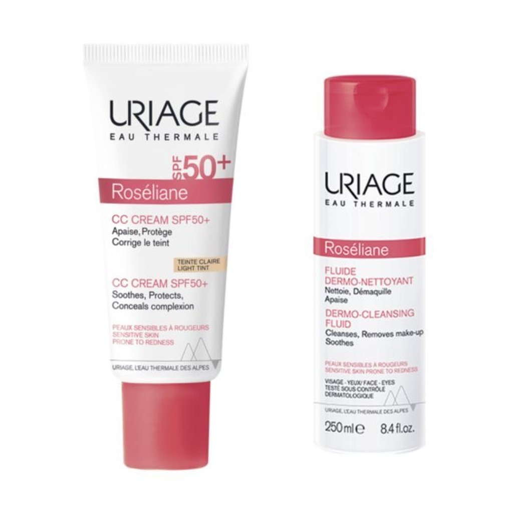 URIAGE COFFRET ROSELIANE CC CREME SPF 50+ ROSELIANE DERMO NETTOYANT 250ML