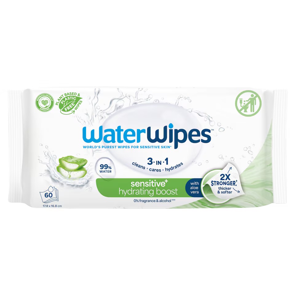 WaterWipes Lingettes Hydrating Clean with Aloe Vera 48 Pieces