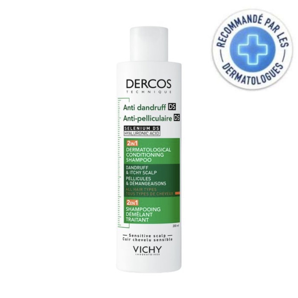 VICHY DERCOS DS 2 EN 1 SHAMPOING ANTI PELLICULAIRE DEMELANT TRAITANT l 200ml