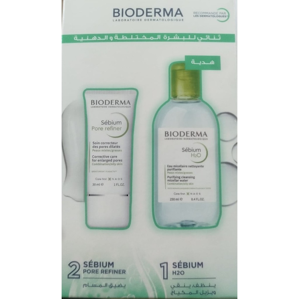 Pack BIODERMA SEBIUM PORE REFINER l 30ml + SEBIUM H2O 250ML OFFERT