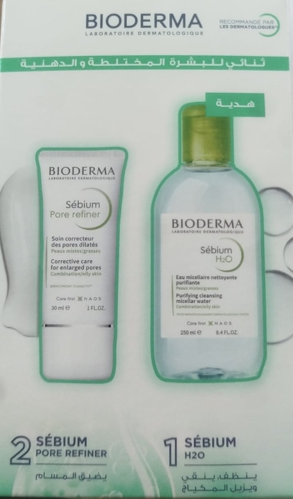 Pck BIODERMA SEBIUM PORE REFINER l 30ml + SEBIUM H2O 250ML OFFERT