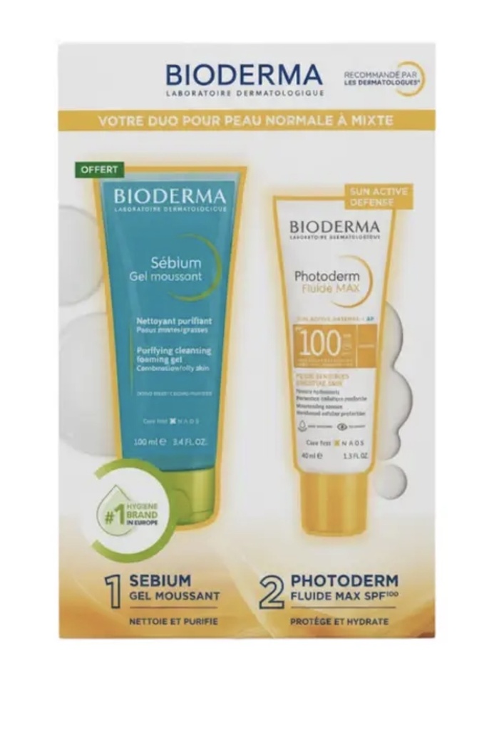 Pack Photoderm Fluide Max Invisible Spf100 + Sebium Gel Moussant gratuit