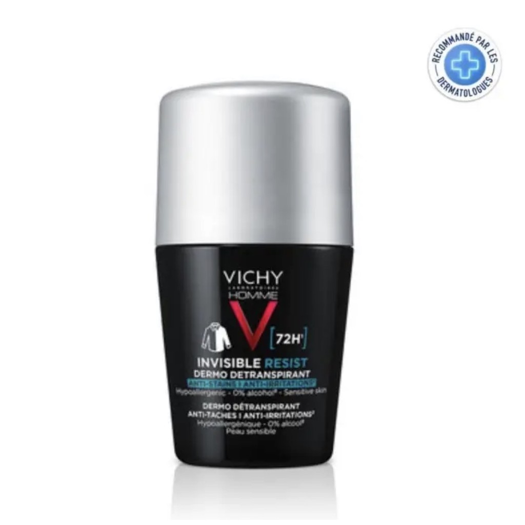 Vichy Homme Déodorant Bille Anti-Transpirant 72H Peau Sensible | 50ml