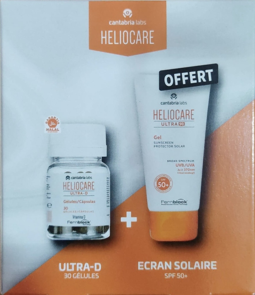 Pack CANTABRIA HELIOCARE ULTRA D 30 gélules + heliocare ultra 90 gratuit