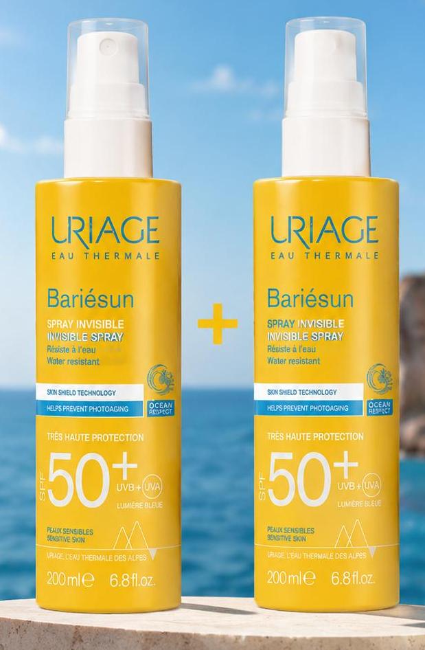 Pack URIAGE BARIESUN SPRAY INVISIBLE SPF50+ 200 ML +URIAGE BARIESUN SPRAY 200 ML gratuit