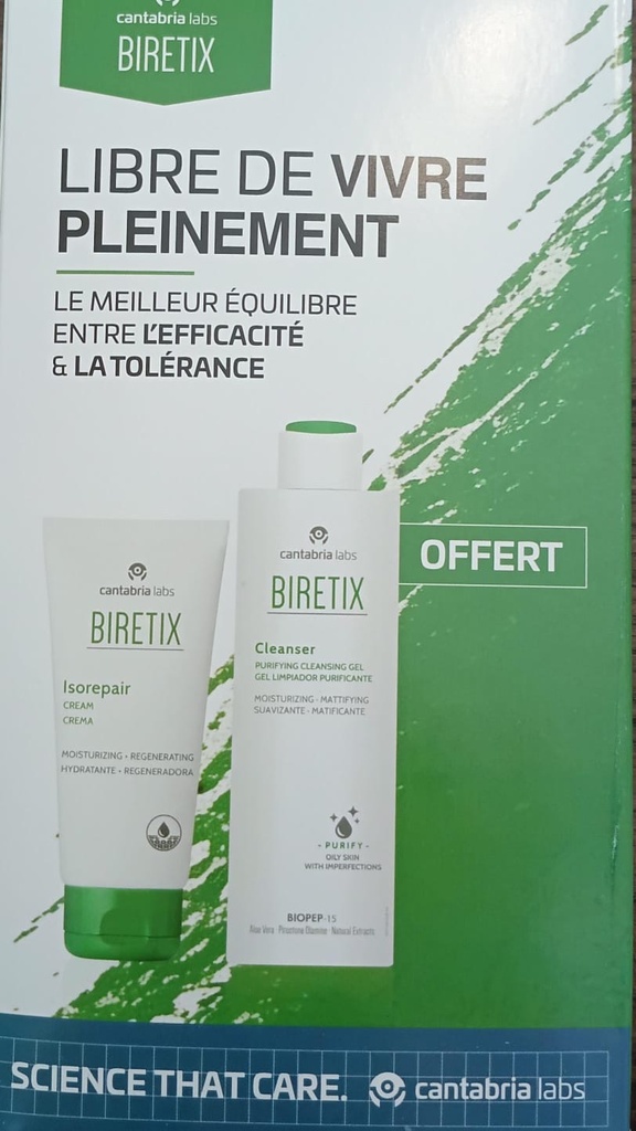 Pack Biretix Isorepair cream + Biretix Cleanser gratuit