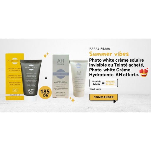 OFFRE Pack Photowhite Crème Solaire + Crème A.H Gratuite