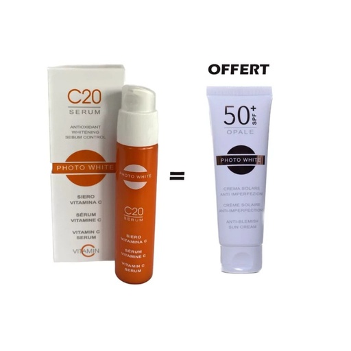 OFFRE Pack Photowite Sérum C20 + Photowhite crème solaire Opale