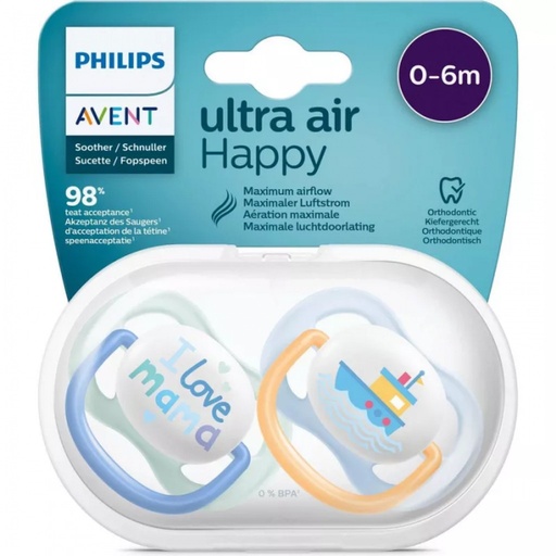 [SCF080/01] PHILIPS AVENT SUCETTE AIR COLL 0-6M BOY MAM/BOA
