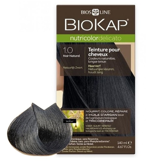 BIOKAP Nutricolor Delicato 1.0 Noir Naturel (140 ml)