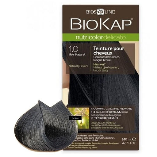 BIOKAP Nutricolor Delicato 1.0 Noir Naturel (140 ml)