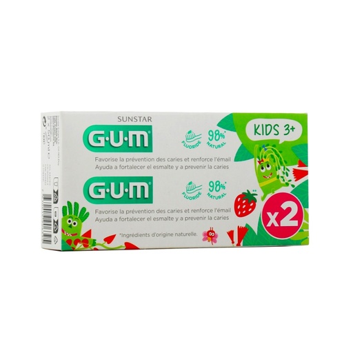 GUM DENTIFRICE KIDS PACK 2x50ml (3ans+)