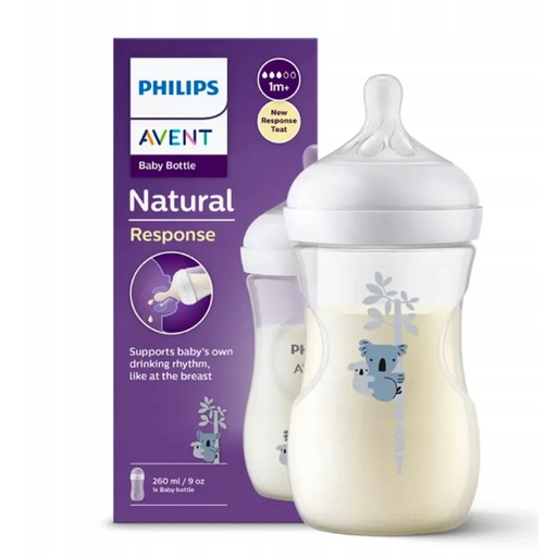 [SCY903/67] PHILIPS AVENT BIBERON NATURAL RESPONSE 3.0 TEAT 1M+ DECO KOALA l 260ML