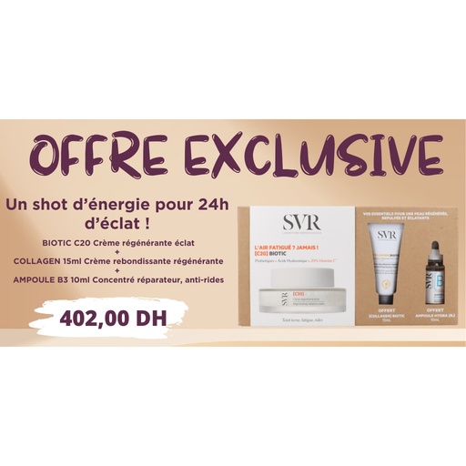 OFFRE SVR BIOTIC C20 + COLLAGEN 15 ML + AMPOULE B3 10ML