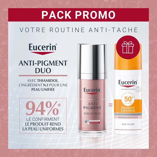 Pack eucerin serum duo + crème solaire pigment control