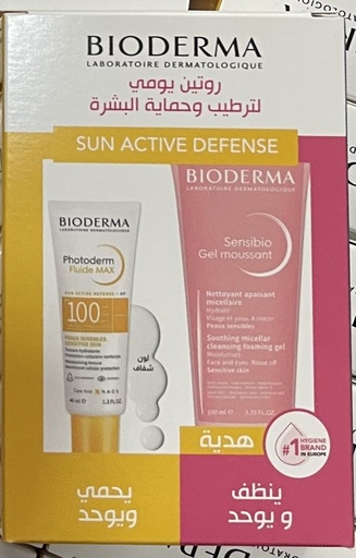 Pack photoderm fluide 100 invisible + sensibio gel moussant