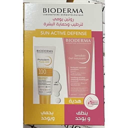 Pack photoderm fluide 100 invisible + sensibio gel moussant