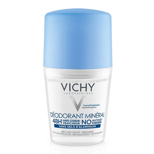 Vichy Déodorant Minéral 48H Sans Sels d'Aluminium Peau Sensible & Réactive | 50ml