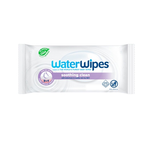 WaterWipes Lingettes Soothing Clean with Botanicals 48 Pieces