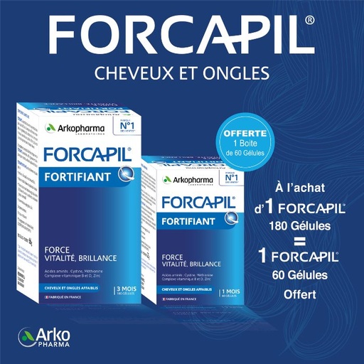 FORCAPIL FORTIFIANT PACK GELULES 1 ACHETE 1 OFFERT