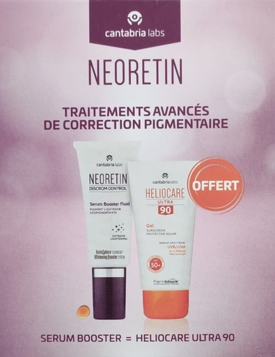 Pack NEORETIN DISCROM CONTROL SERUM BOOSTER FLUID - 30ml + Heliocare Ultra 90 Gratuit