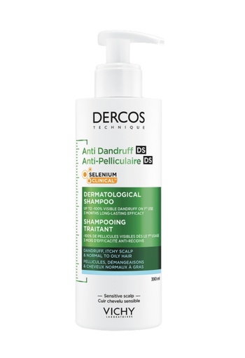 VICHY DERCOS SHAMPOOING ANTI PELLICULAIRE SELINIUM CLINICAL CHEVEUX NORMAUX A GRAS 390 ML