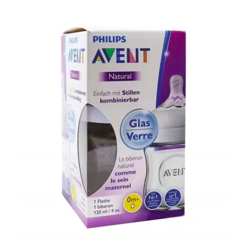 [SCF051/17] PHILIPS AVENT BIBERON 0M+ NATURAL EN VERRE 120ML