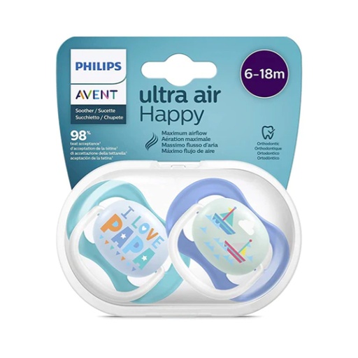 [SCF080/03] PHILIPS AVENT SUCETTES ORTHO 6M-18M BOY PAP-BOAT