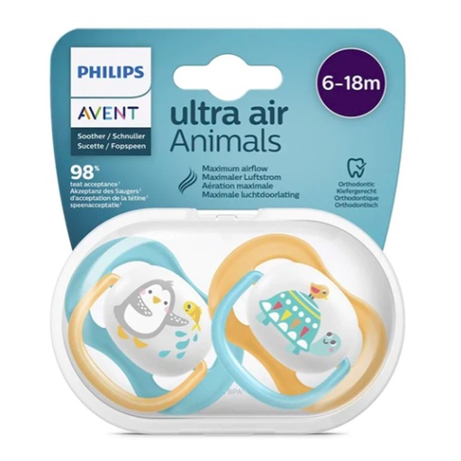 [SCF080/07] PHILIPS AVENT SUCETTES ORTHO 6M-18M BOY PENG-TURT