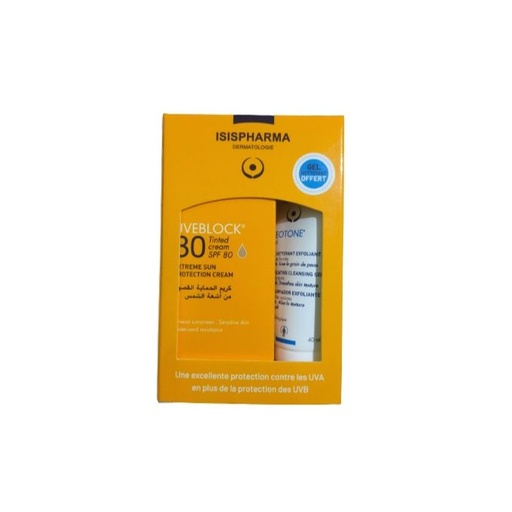 OFFRE ISISPHARMA PACK UVEBLOCK 80 TEINTE + NEOTONE GEL | 40ML